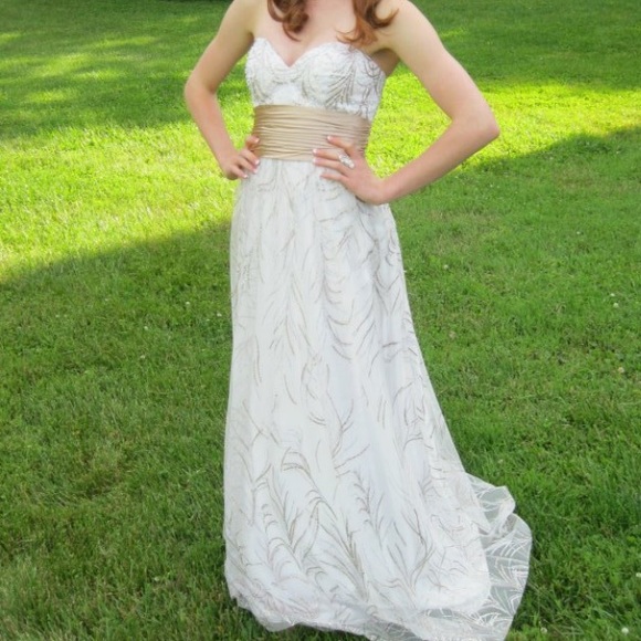 Nordstrom Dresses & Skirts - White and Gold Prom Dress